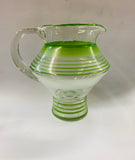 Retro green jug and glasses set
