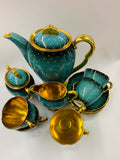 Carlton ware Bleu Royale polka dot tea set