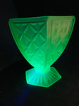 Uranium glass art deco vase