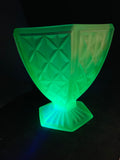 Uranium glass art deco vase