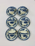 Set of 6 Aynsley blue and white Demitasse cups and saucers