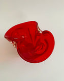 Heavy red Art glass bowl