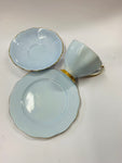 Queen Anne blue floral trio