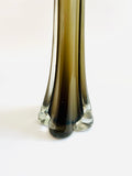Grey Style Art Glass vase with Clear twisted Base