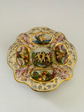 Antique Italian Capodimonte relief dish