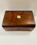 Antique mottled wood jewellery box