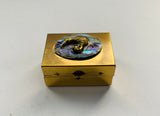 Brass and Paua Shell kiwi sewing kit