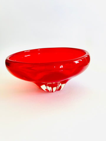 Art Glass Red Candy Bowl