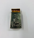 Silver plated tall ship match box holder