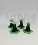 Set of 4 Lime Green Stemmed German Wine Glasses