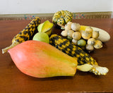 Vintage basket of wooden vegetables