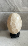 Yellow Medium Agate egg with white swirls