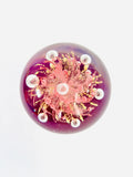 Fire Work Style Paperweight with Pink and Gold Sparks