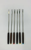 Set of 6 retro fondue forks