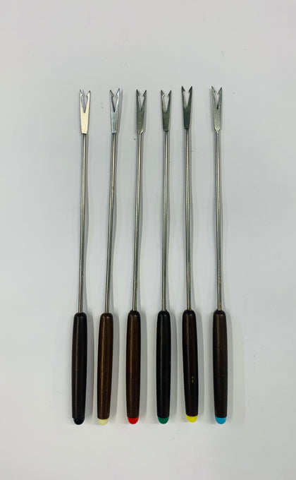 Set of 6 retro fondue forks