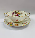 Set 6 Royal Crown Derby Posies soup bowls and saucers