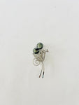 Silver Coloured Brooch with Gun Metal Grey Flowers