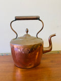 Large antique solid copper teapot