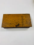 Antique gold weighing scales in box with weights