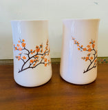 Pair of Victorian pink glass vases