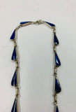 Sterling silver and lapis antique necklace