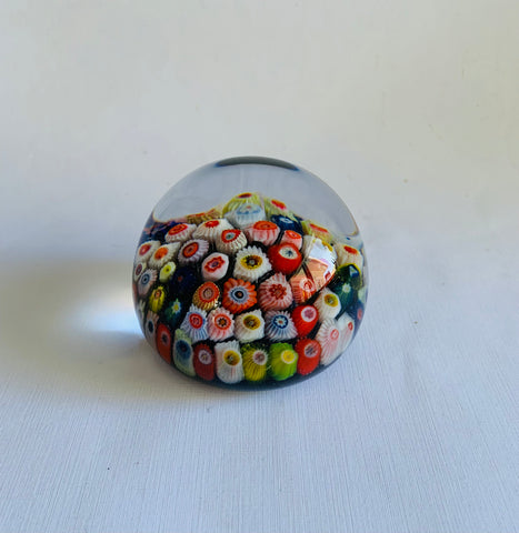 Millefiori glass paperweight