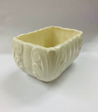 White hand potted trough vase