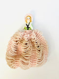 Porcelain Half Lady Tea Cosy with Light Pink Skirt and bonnet