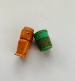 Bakelite green and orange needle case