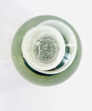 Large Paperweight with Three Large Bubbles Black, Metallic and Clear