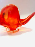 Large Midcentury Orange and Red Art Glass centerpiece bowl