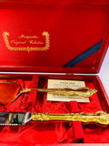 Marjonette gold plated cake knife and slice
