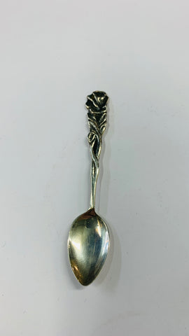 Sterling silver rose design small teaspoon