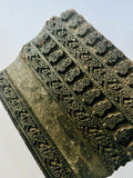 Antique Wooden Printing Block with lines of floral print