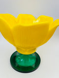 Yellow Art Glass Flower Vase