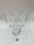 Set 6 Murano glass hand cut champagne flutes