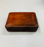Antique Italian leather jewellery box