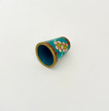 Cloisonné Brass Thimble with Flowers