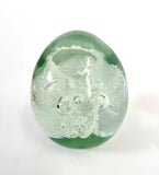 Clear Egg Shaped Paperweight with Bubble Swirls