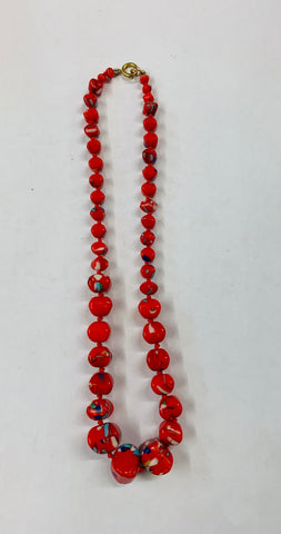 Vintage Czech Glass Necklace with Flecks of Uranium