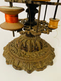 Rare Victorian cast iron ornate cotton reel holder and pin cushion