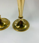 Solid brass pair of tapered candlesticks