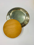 Art deco silver plated and wooden chopping board