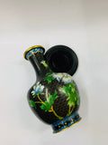 Antique Cloisonné vase on a wooden stand