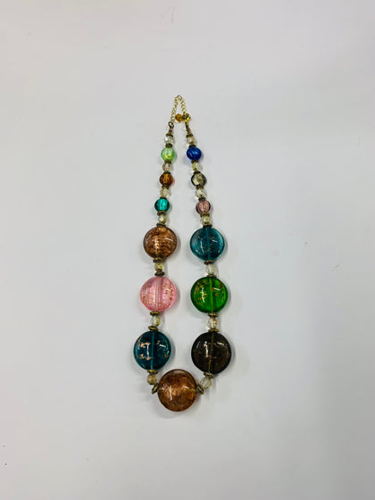 Murano style glass bead necklace