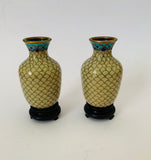 Pair of vintage Cloisonné vases
