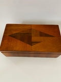 Antique wooden inlay jewellery box