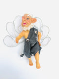 Whimsical Christmas Elf with Silver Outfit with Silver Sheer Wings