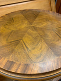 Antique round marquetry wooden side table