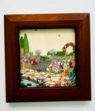 Framed Embroidered Grand Garden with Stairs